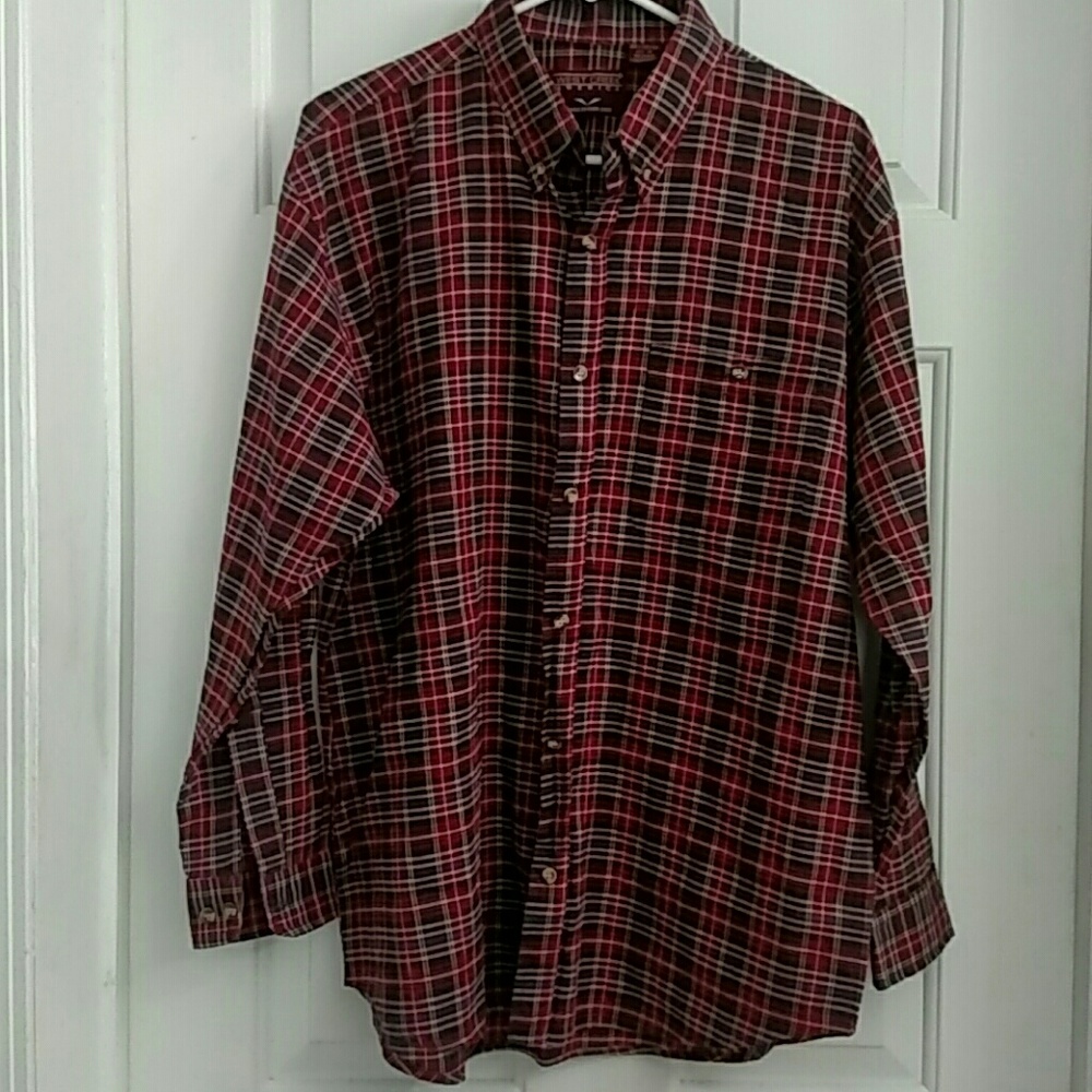DONATED West Creek men's red plaid shirt
